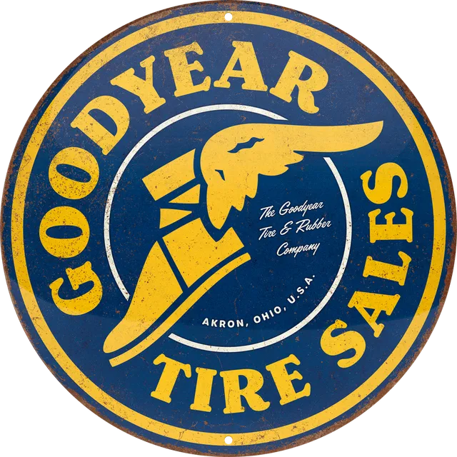 nostalgic-art-goodyear-tire-sales-insegna-rotonda-in-metallo-35-cm image 1