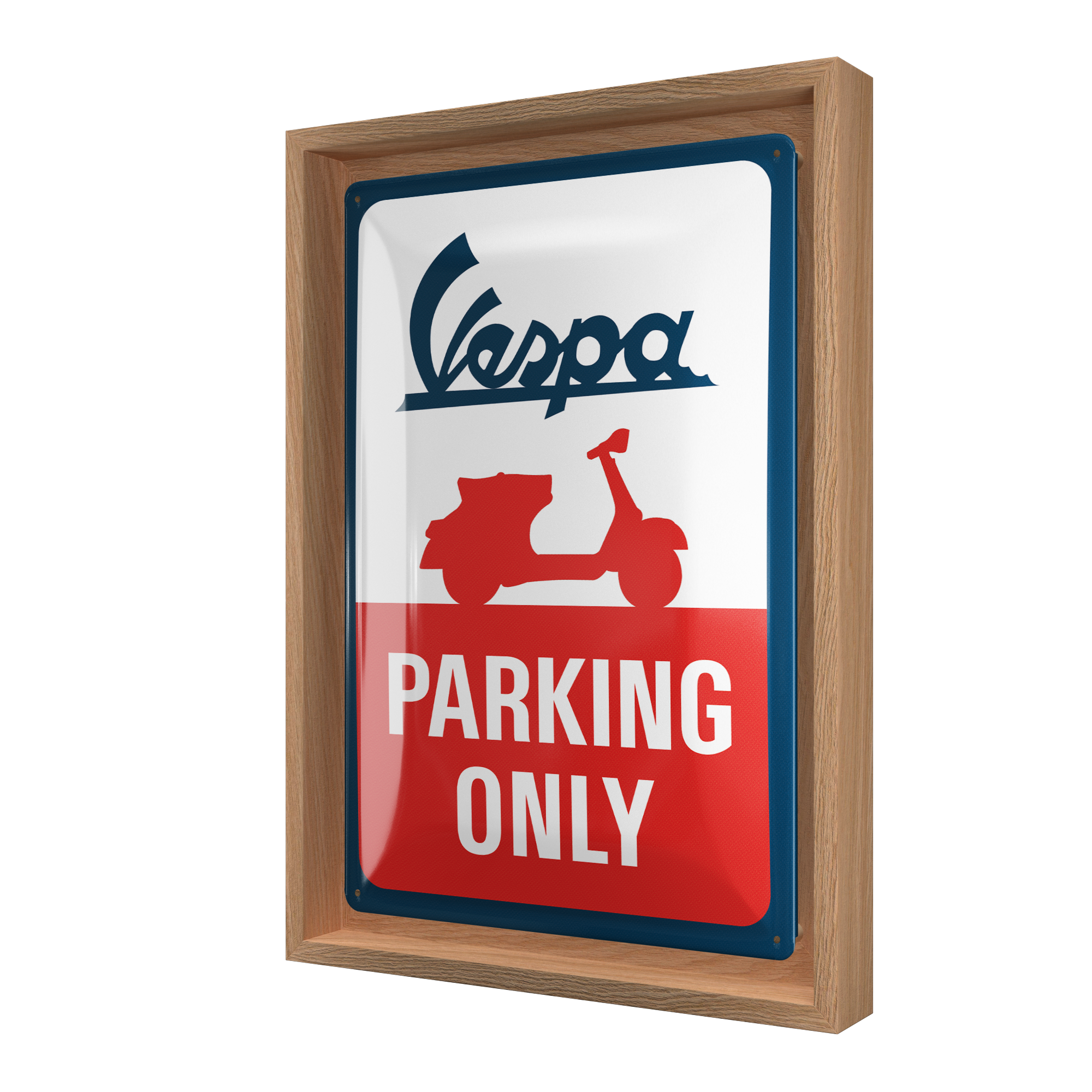 nostalgic-art-vespa-parking-only-n-frame-m-edition-cornice-rovere-24x33-5-cm image 1