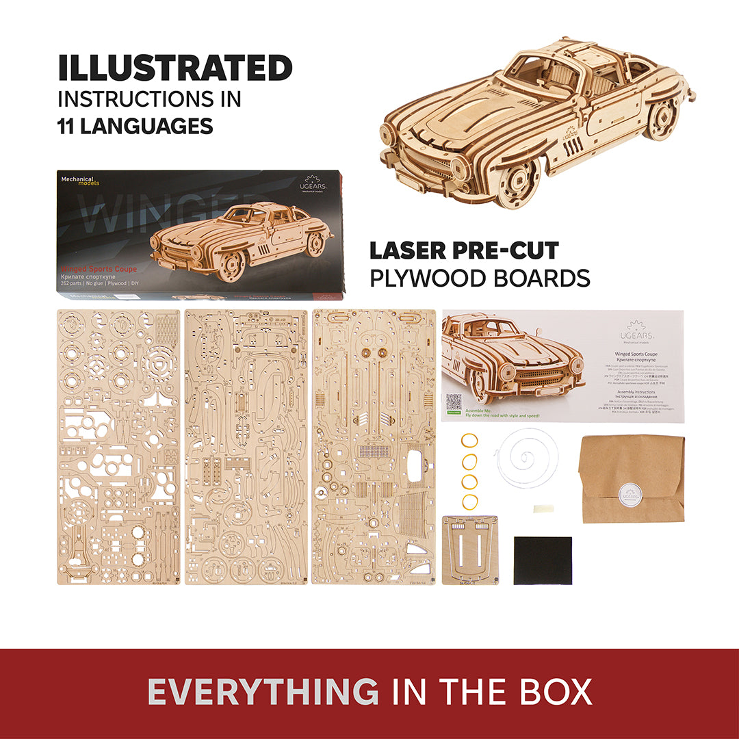 ugears-winged-sports-coupe-kit-modello-meccanico-in-legno-da-costruire image 7