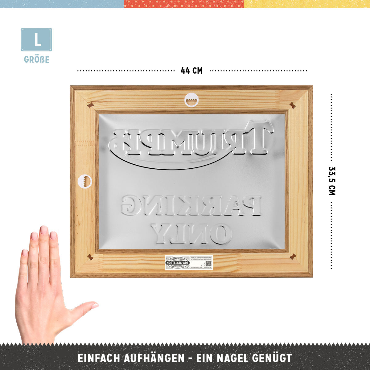 nostalgic-art-triumph-parking-only-n-frame-l-edition-cornice-in-legno-con-cartel image 2