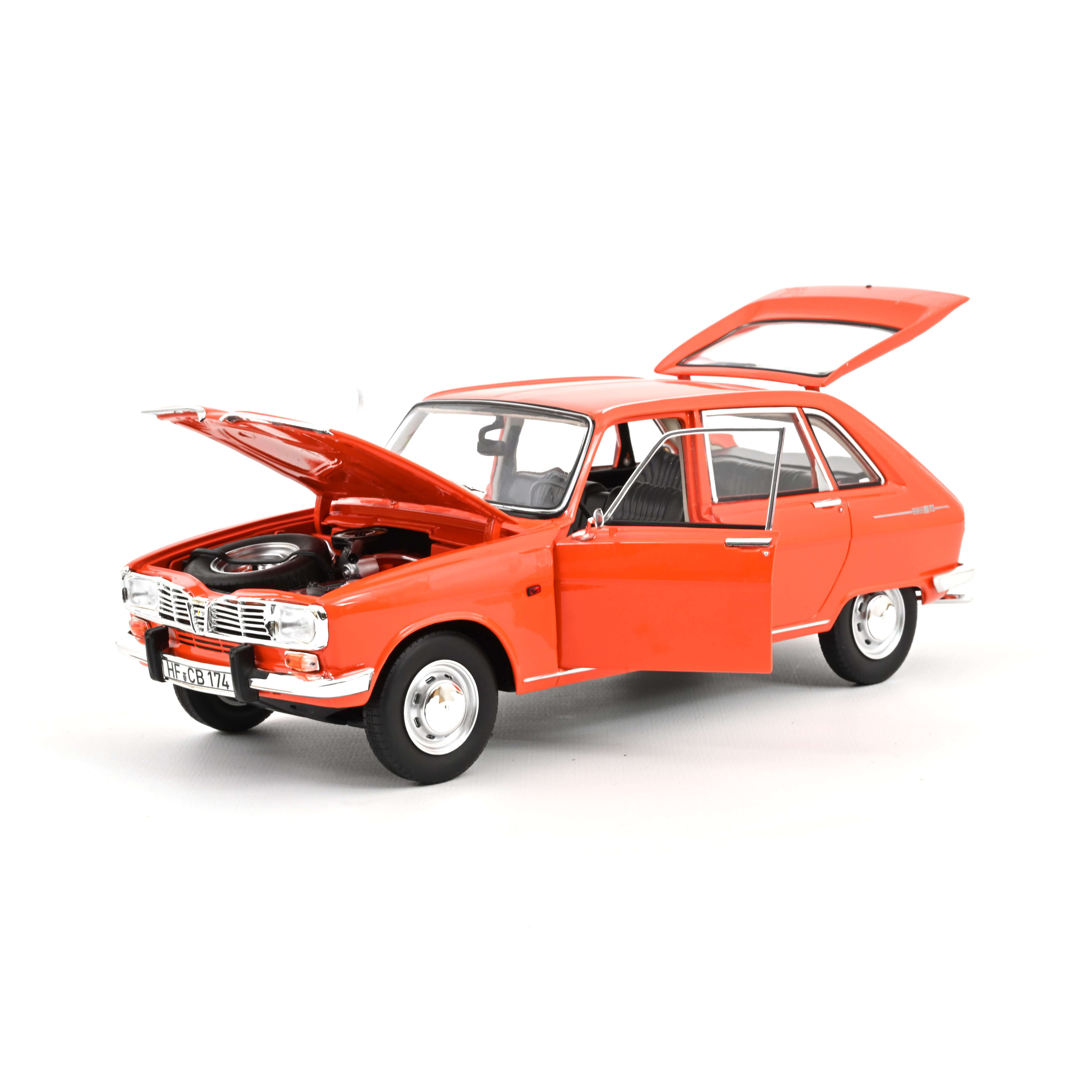 norev-renault-16-ts-1972-1-18-arancione-modellino-auto-d-epoca-da-collezione image 2