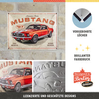nostalgic-art-ford-mustang-gt-1967-red-targa-in-metallo-30x40-cm image 5