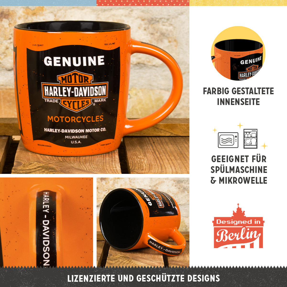 nostalgic-art-harley-davidson-genuine-motorcycles-tazza-in-ceramica-330-ml image 2