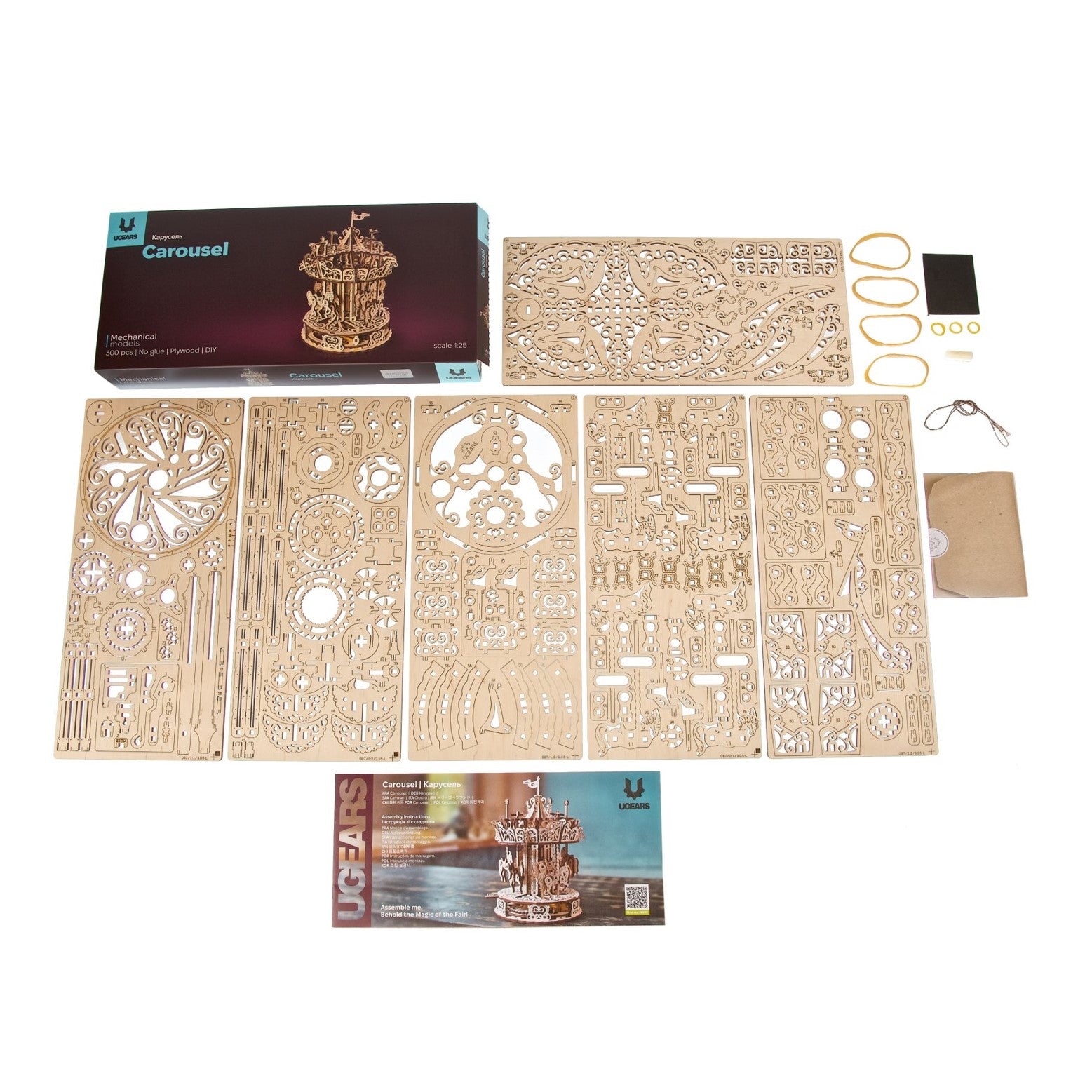 ugears-carousel-giostra-meccanica-in-legno-puzzle-3d image 6