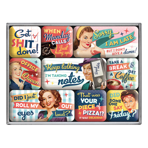 nostalgic-art-office-fun-set-magneti-say-it-50s-7x9x2-cm image 1