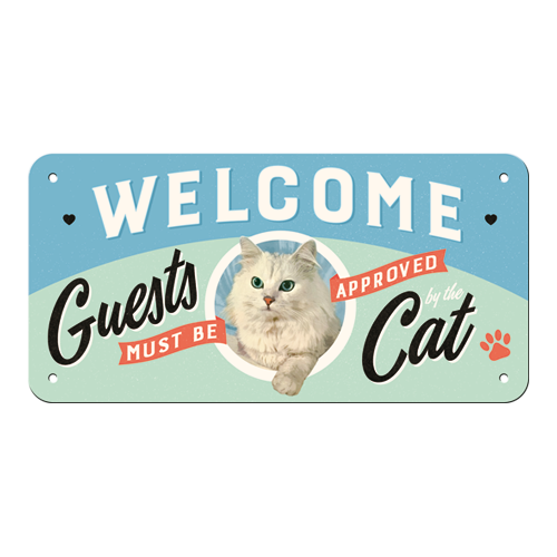 nostalgic-art-welcome-guests-cat-insegna-in-metallo-da-appendere image 3