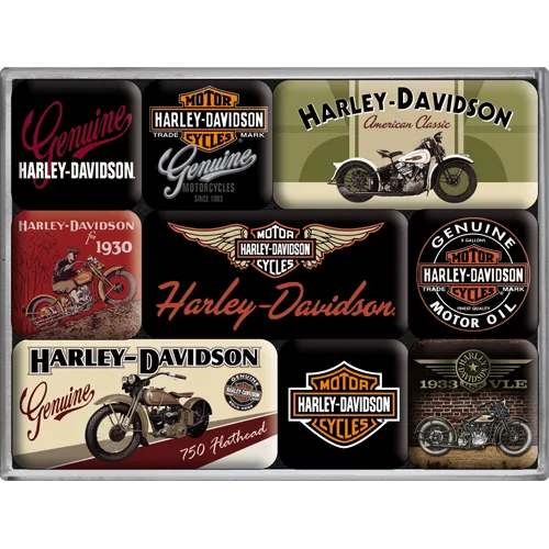 nostalgic-art-harley-davidson-bikes-set-magneti-7x9x2-cm image 1