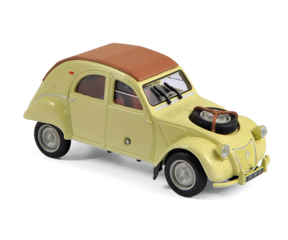 norev-citro-n-2cv-4x4-sahara-1961-jaune-panama-1-43-modellino-auto-d-epoca image 1