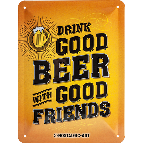 nostalgic-art-drink-good-beer-targa-in-metallo-15x20-cm-2 image 1