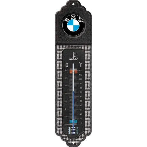 nostalgic-art-bmw-classic-pepita-termometro-retr-in-lamiera-6-5x28-cm image 1