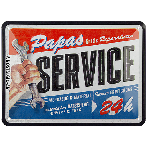 nostalgic-art-papas-service-targa-in-metallo-15x20-cm-2 image 1
