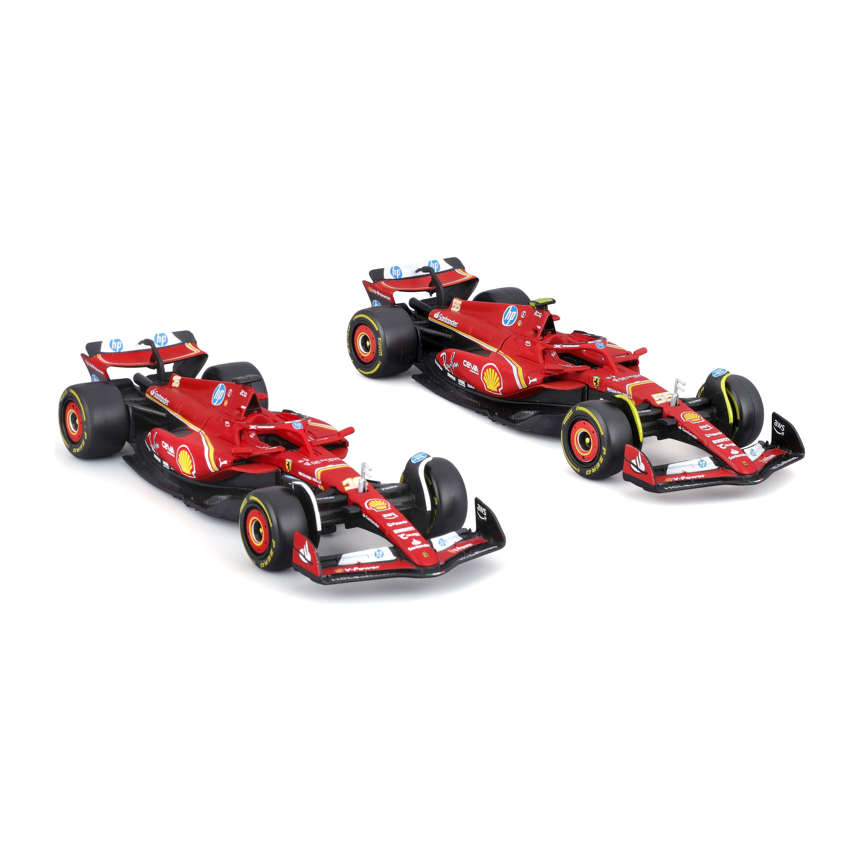 bburago-set-2-modelli-ferrari-sf-24-leclerc-sainz-f1-2024-1-43-livery-imola image 2