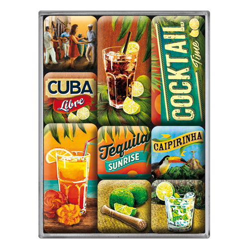 nostalgic-art-cocktail-time-set-magneti-3d-con-box-7x9x2-cm image 1