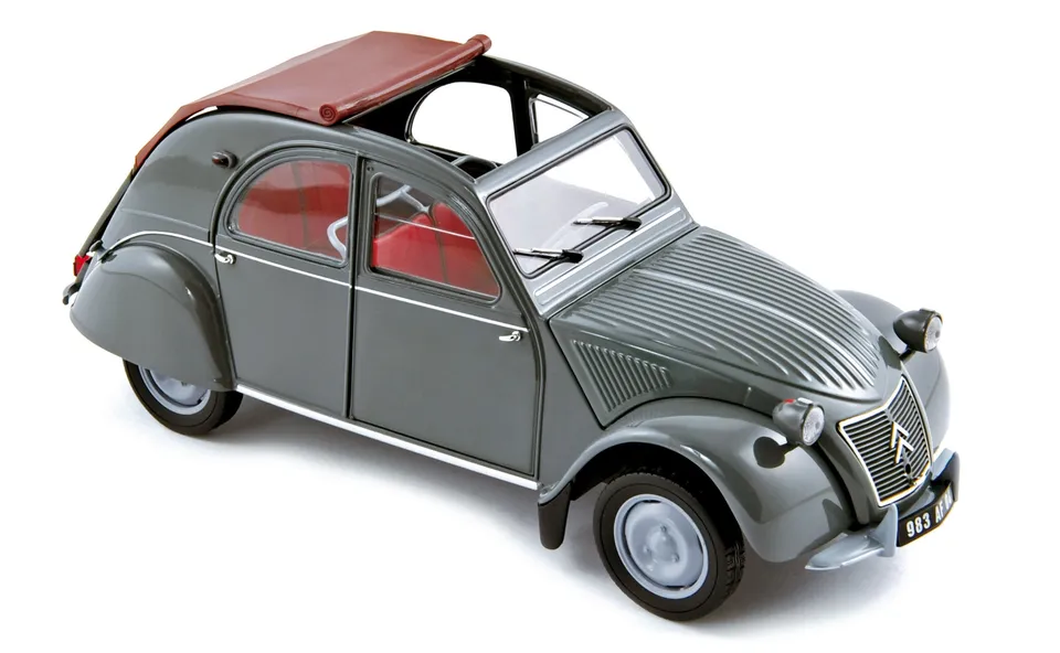 norev-citro-n-2cv-azlp-1958-1-18-modellino-auto-d-epoca-grigio image 1