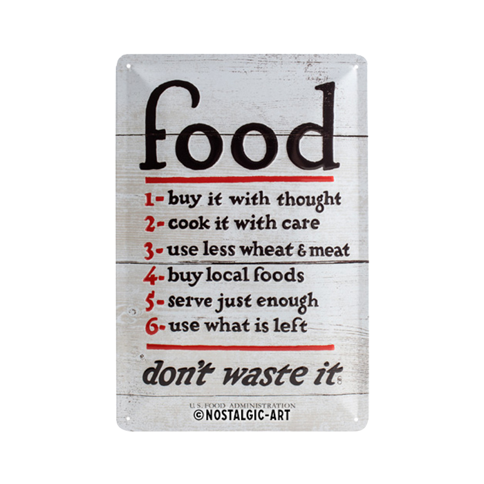 nostalgic-art-food-don-t-waste-it-insegna-in-metallo-20x30-cm image 1