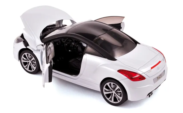 norev-peugeot-rcz-2012-modellino-auto-1-18-bianco-perla-e-nero image 1