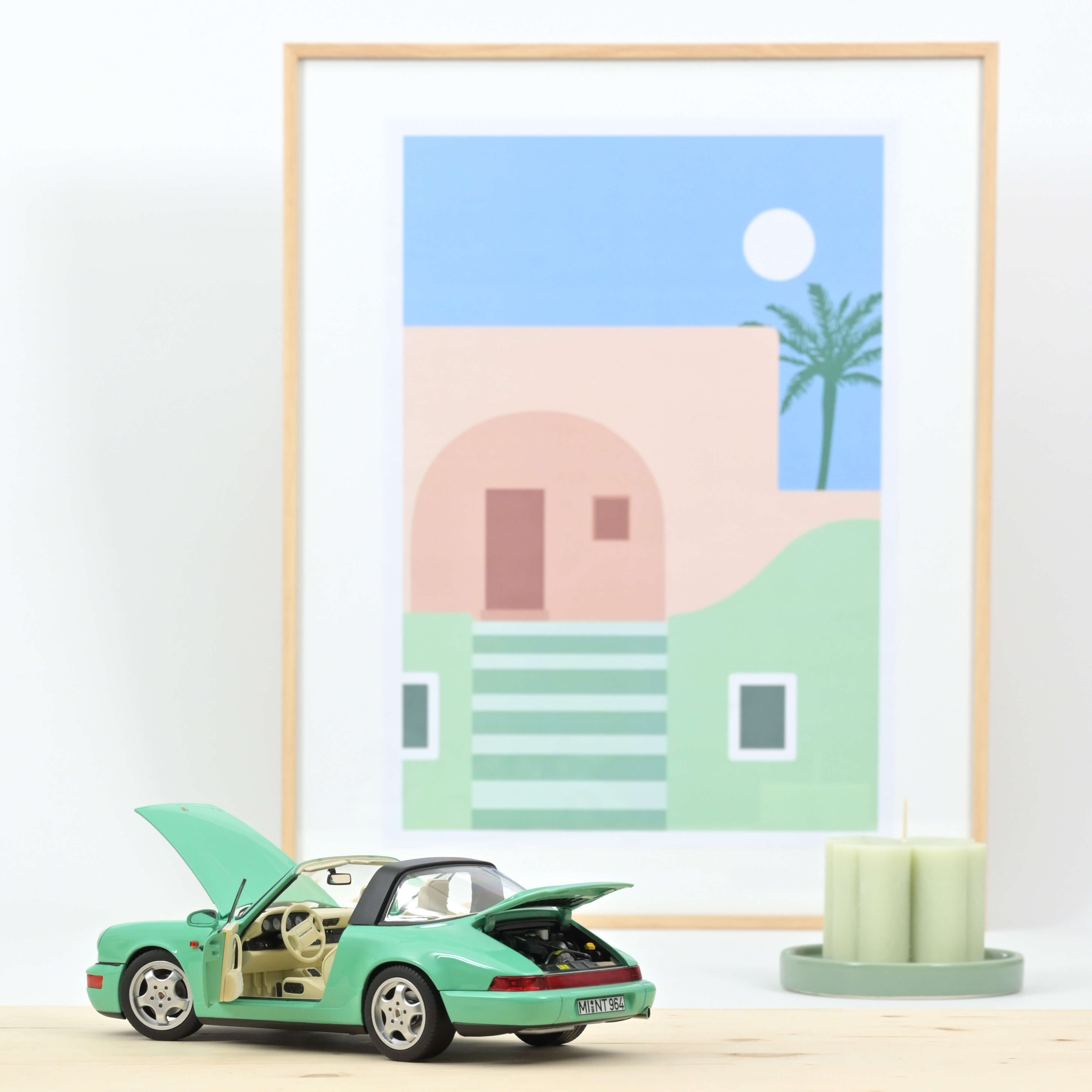norev-porsche-911-carrera-4-targa-1991-verde-menta-1-18-200-pezzi image 3