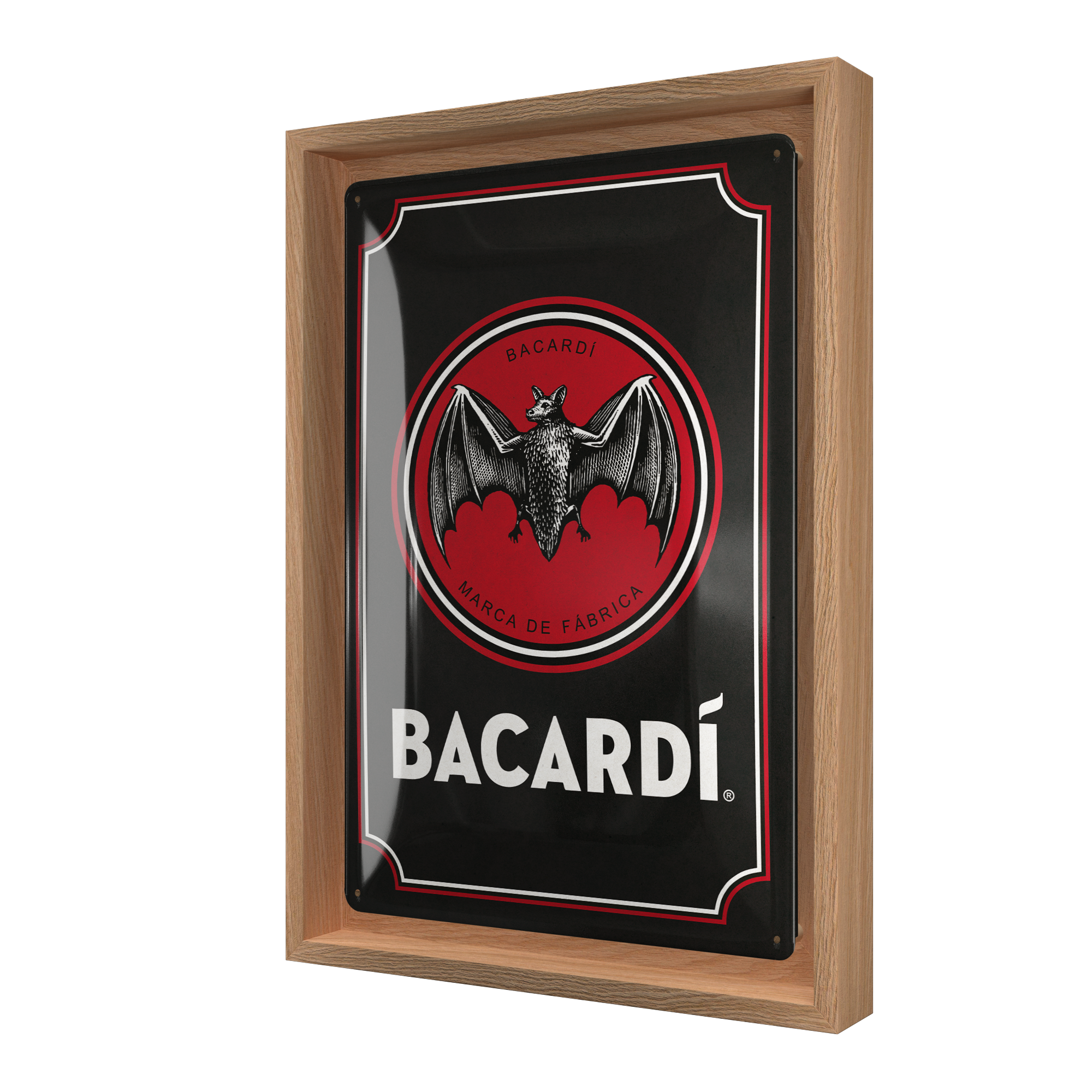 nostalgic-art-bacardi-logo-black-n-frame-m-cornice-rovere-24x33-5-cm image 1
