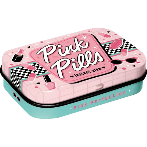nostalgic-art-pink-glam-pills-scatola-mentine-in-metallo-con-dragee image 1
