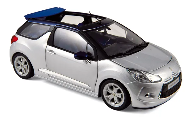 norev-citro-n-ds3-cabrio-2013-modellino-auto-1-18-grigio-alluminio-e-blu-infinit image 1
