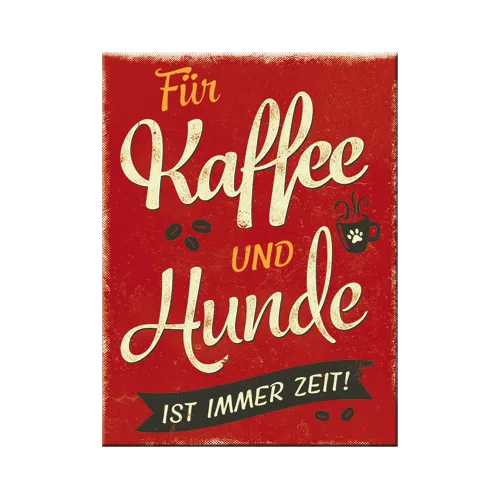nostalgic-art-pfotenschild-kaffee-und-hunde-magnete-da-frigo-6x8-cm image 1