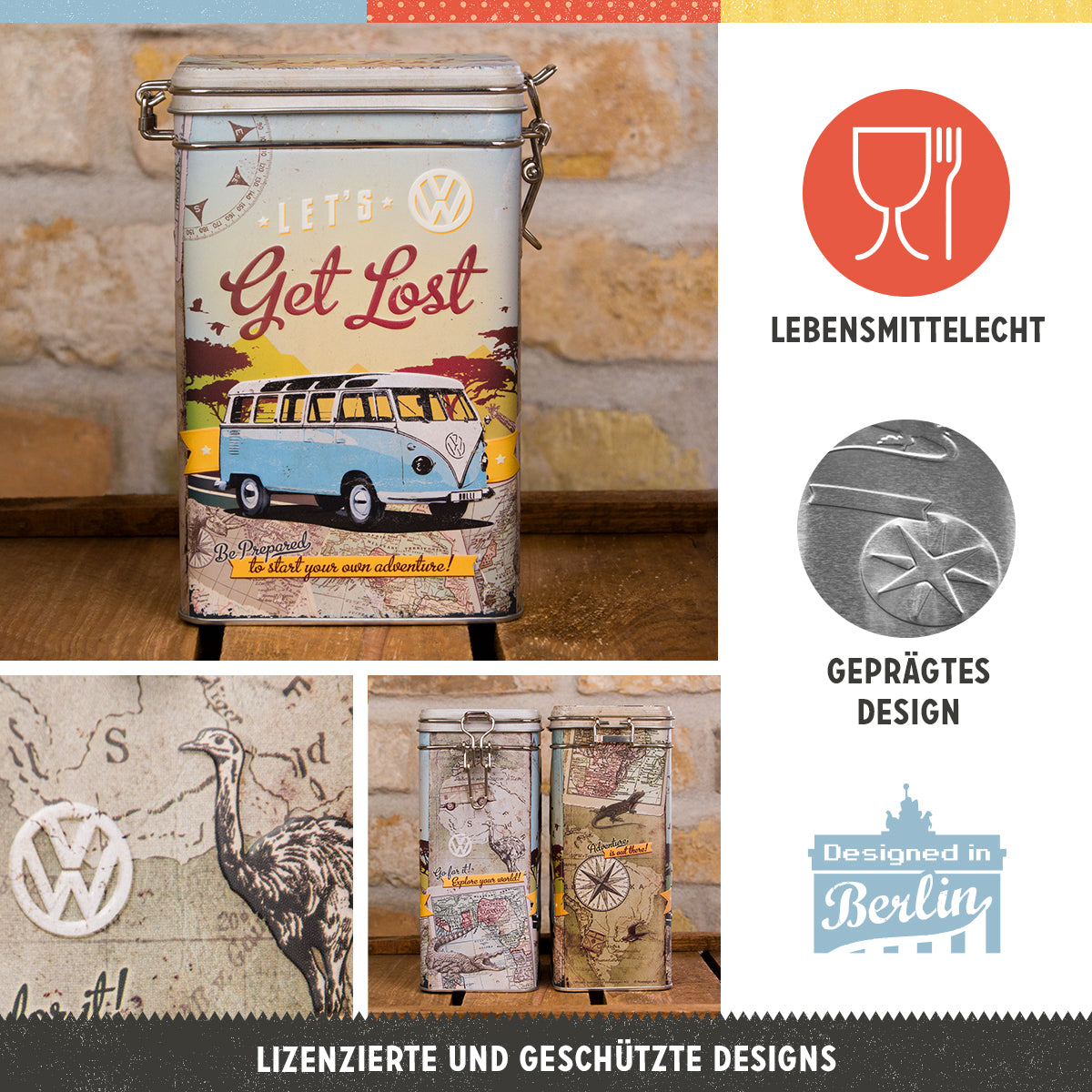 nostalgic-art-vw-bulli-let-s-get-lost-scatola-metallo-con-chiusura-7-5x11x17-5-c image 2