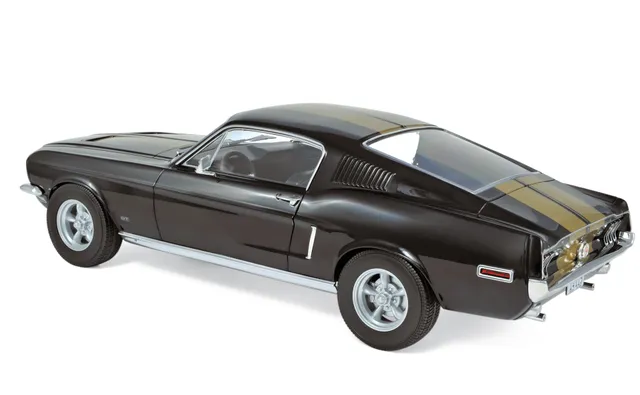 norev-ford-mustang-fastback-1968-black-gold-modellino-auto-1-12-edizione-100-pez image 1