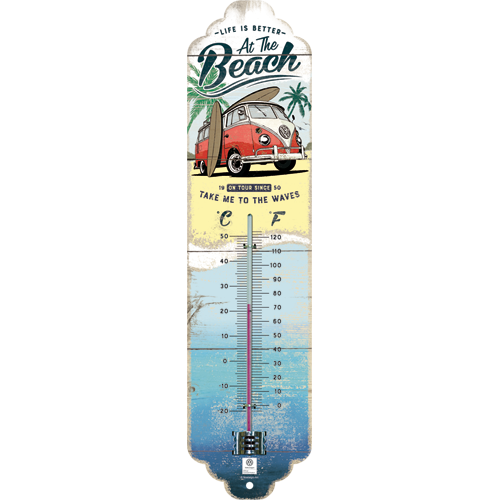 nostalgic-art-vw-bulli-beach-termometro-in-metallo-28-cm image 1