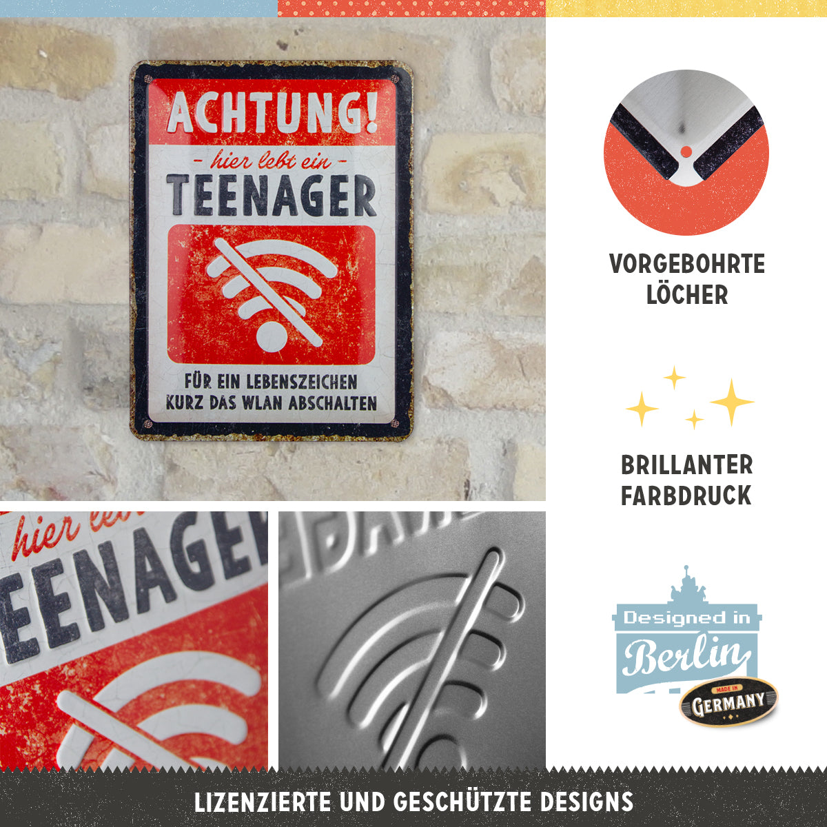 nostalgic-art-achtung-teenager-wlan-insegna-in-metallo-15-x-20-cm image 2