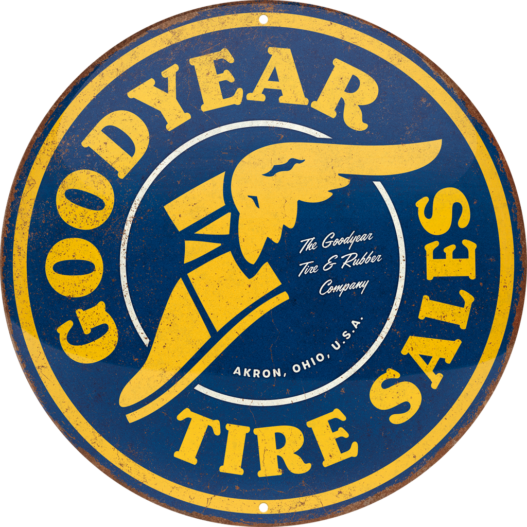 nostalgic-art-goodyear-tire-sales-insegna-rotonda-in-metallo-35-cm image 1