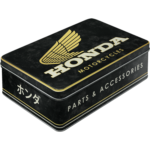nostalgic-art-honda-mc-parts-accessories-gold-scatola-metallo-piatta-2-5-l image 1