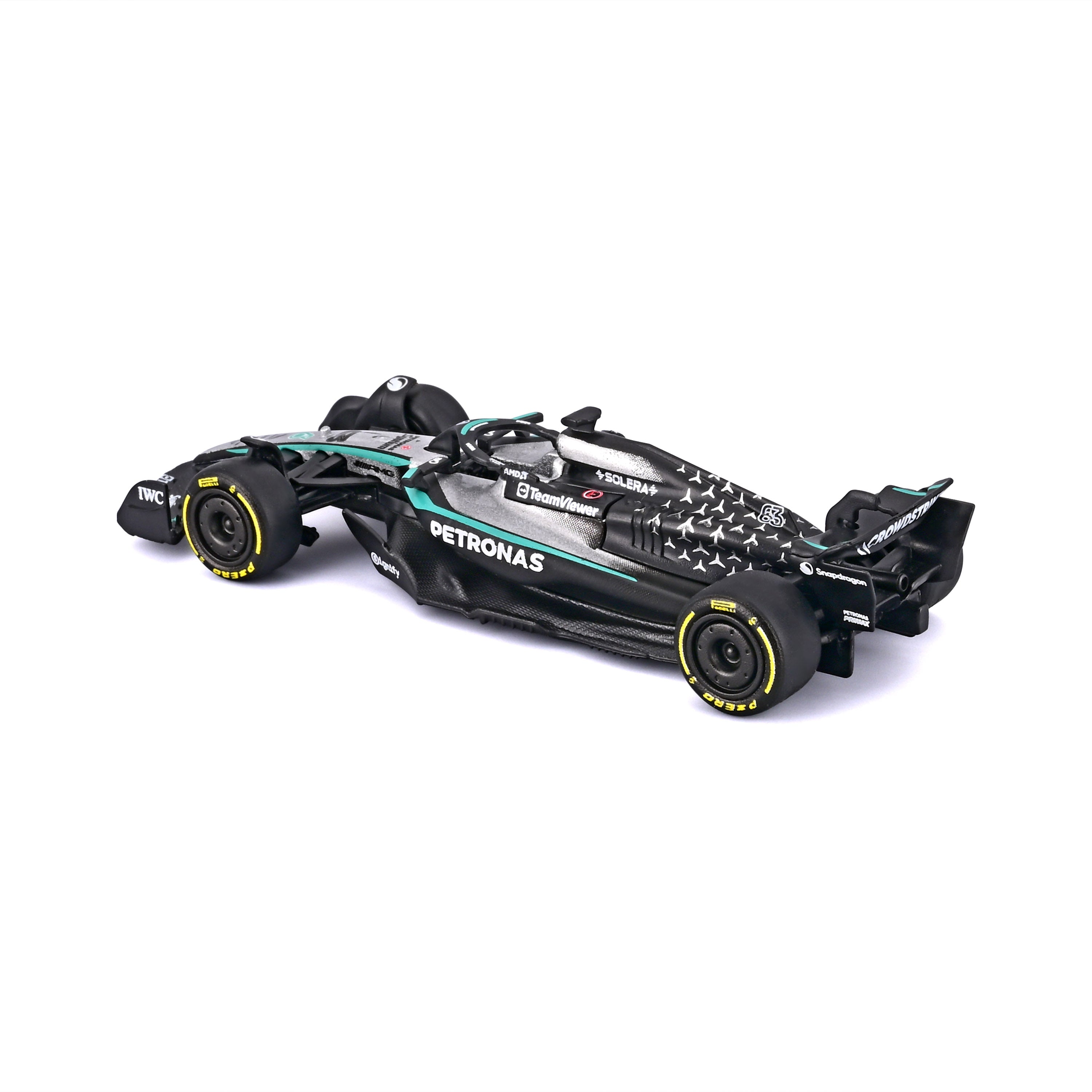 bburago-mercedes-amg-f1-w16-2025-63-george-russell-modellino-scala-1-64-con-teca image 5