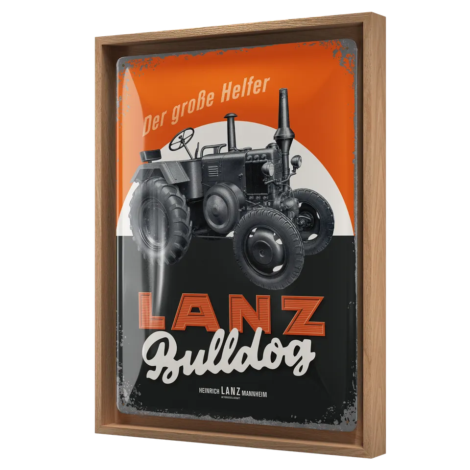nostalgic-art-lanz-bulldog-n-frame-l-edition-cornice-in-legno-33-5x44-cm image 1
