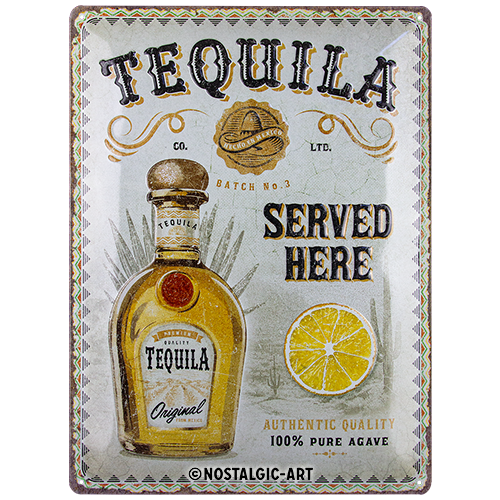 nostalgic-art-tequila-served-here-targa-metallo-30x40-cm-open-bar image 2