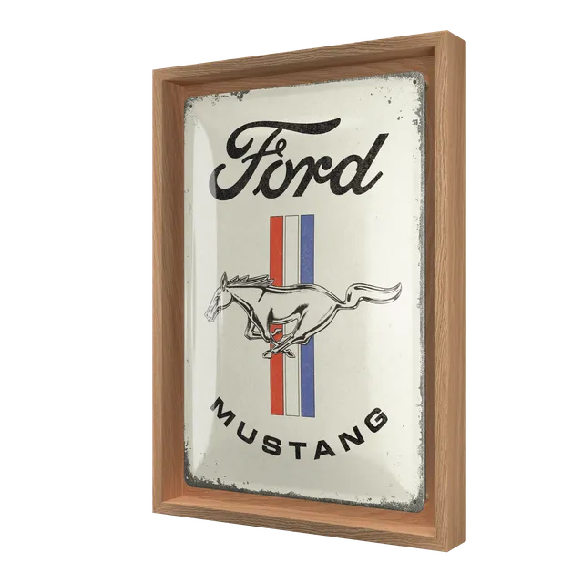 nostalgic-art-ford-mustang-horse-stripes-logo-cornice-n-frame-m-24x33-5-cm image 1