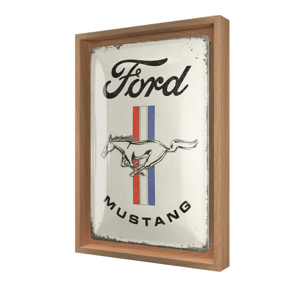 nostalgic-art-ford-mustang-horse-stripes-logo-cornice-n-frame-m-24x33-5-cm image 1