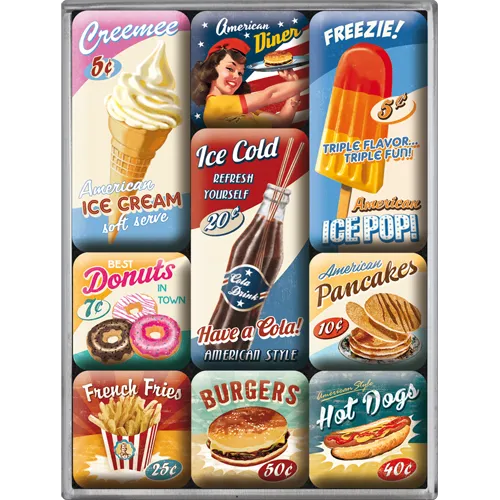 nostalgic-art-american-diner-set-magneti-7x9x2-cm image 1