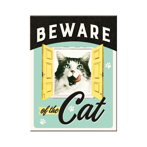 nostalgic-art-beware-of-the-cat-magnete-da-frigo-6x8-cm image 1