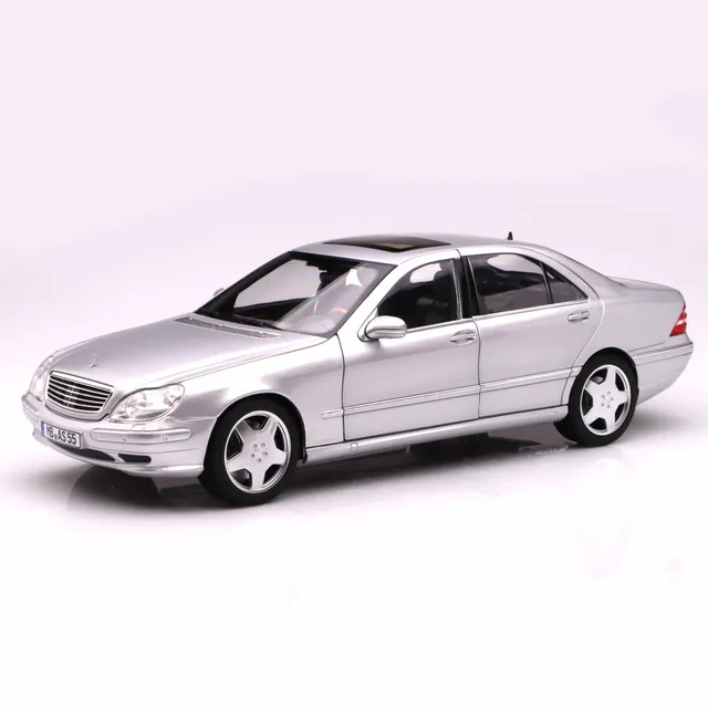norev-mercedes-benz-s55-amg-2000-argento-modellino-1-18 image 1