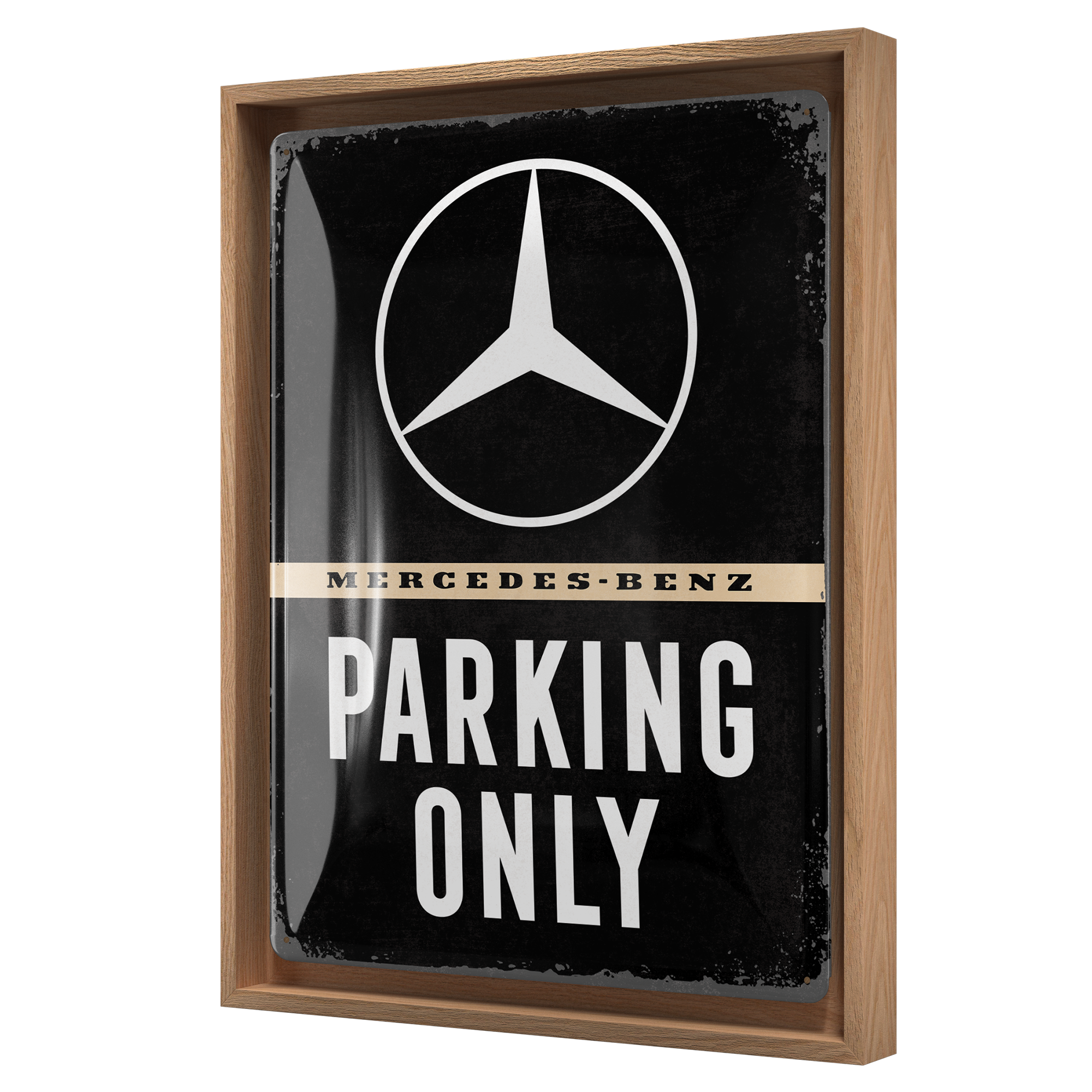 nostalgic-art-mercedes-benz-parking-only-cornice-n-frame-l-33-5-x-44-cm image 1