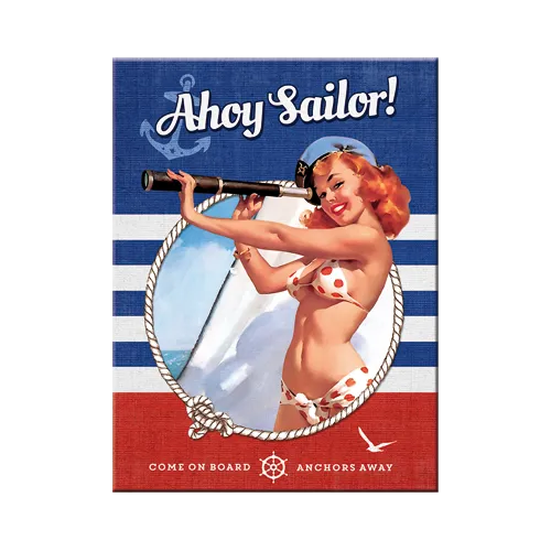 nostalgic-art-pin-up-ahoy-sailor-magnete-da-frigo-6x8-cm image 1
