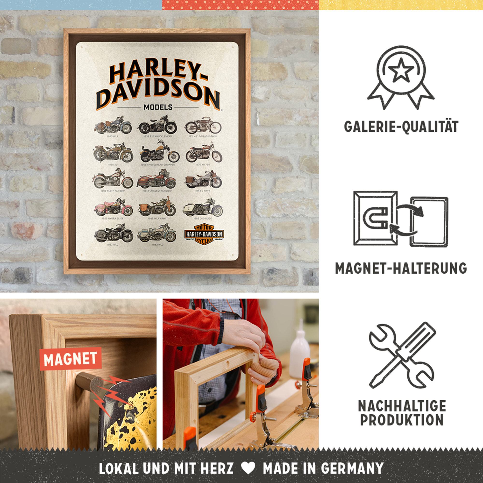 nostalgic-art-harley-davidson-model-chart-cornice-n-frame-l-33-5x44-cm image 4