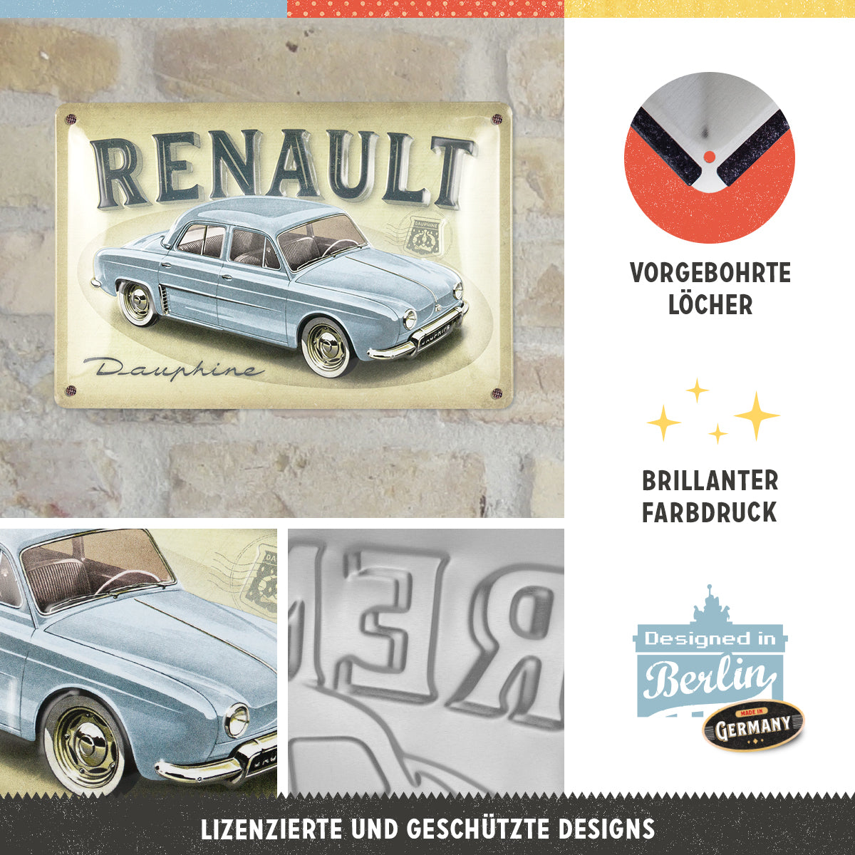 nostalgic-art-renault-dauphine-targa-in-metallo-20x30-cm-2 image 3