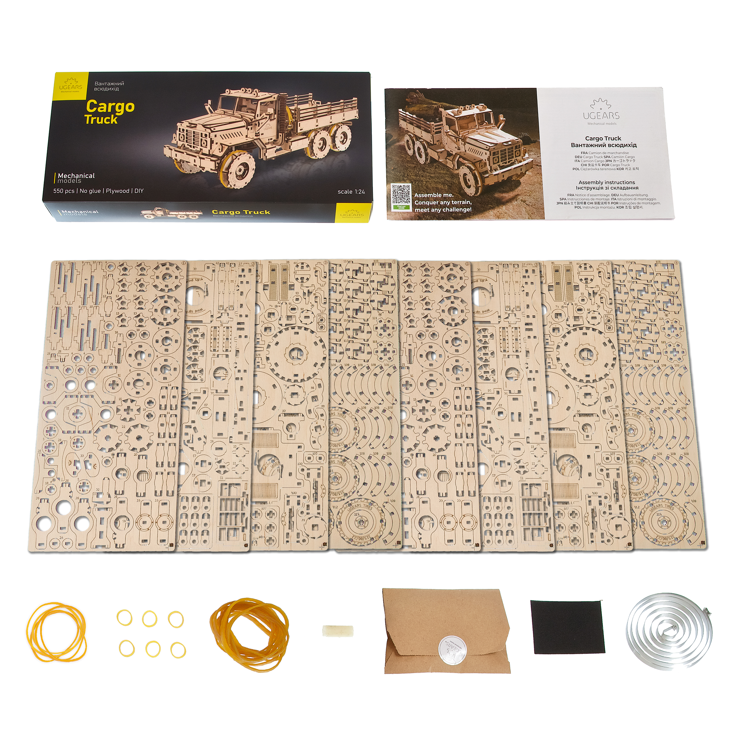 ugears-cargo-truck-camion-in-legno-3d-a-molla-da-assemblare-advanced-gears image 6