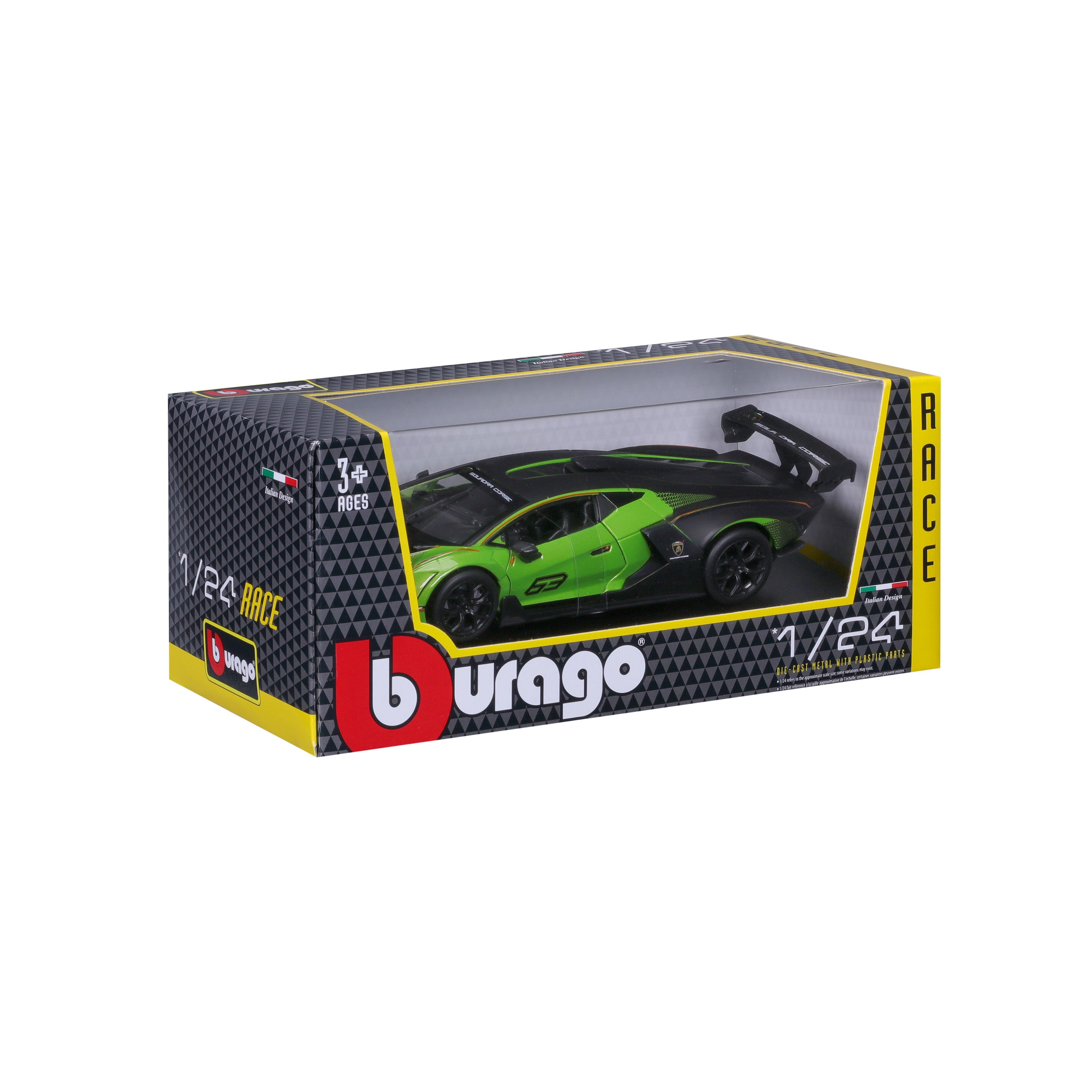 bburago-lamborghini-essenza-scv12-1-24-verde-e-nero-hypercar-race-diecast image 2