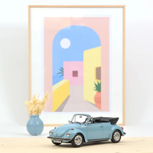 norev-vw-1303-cabriolet-1973-bleu-clair-1-18-200-pcs image 1