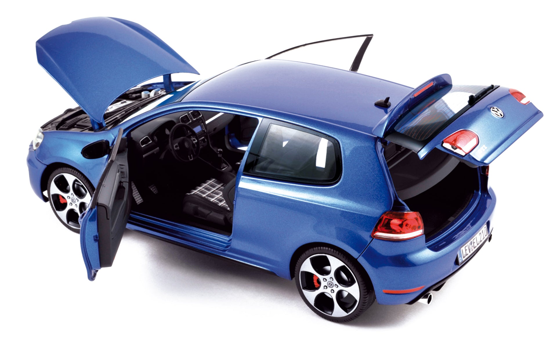 norev-vw-golf-gti-2009-blu-mercato-metallizzato-modellino-auto-1-18 image 1