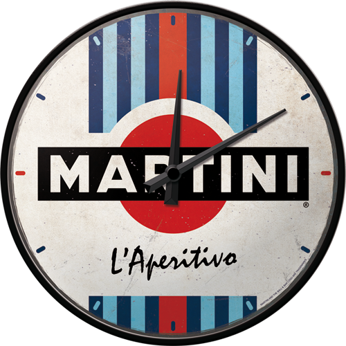 nostalgic-art-martini-l-aperitivo-racing-stripes-orologio-parete-31-cm image 1