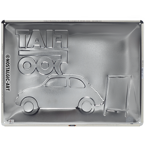nostalgic-art-fiat-500-red-car-targa-in-metallo-30x40-cm image 3