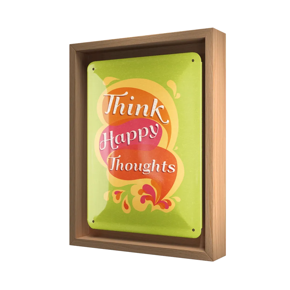 nostalgic-art-think-happy-thoughts-n-frame-s-edition-cornice-in-legno-18-5x24-cm image 1